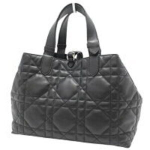 Dior Cannage Toujours Christian Tote Black Calfskin Bag Handbag